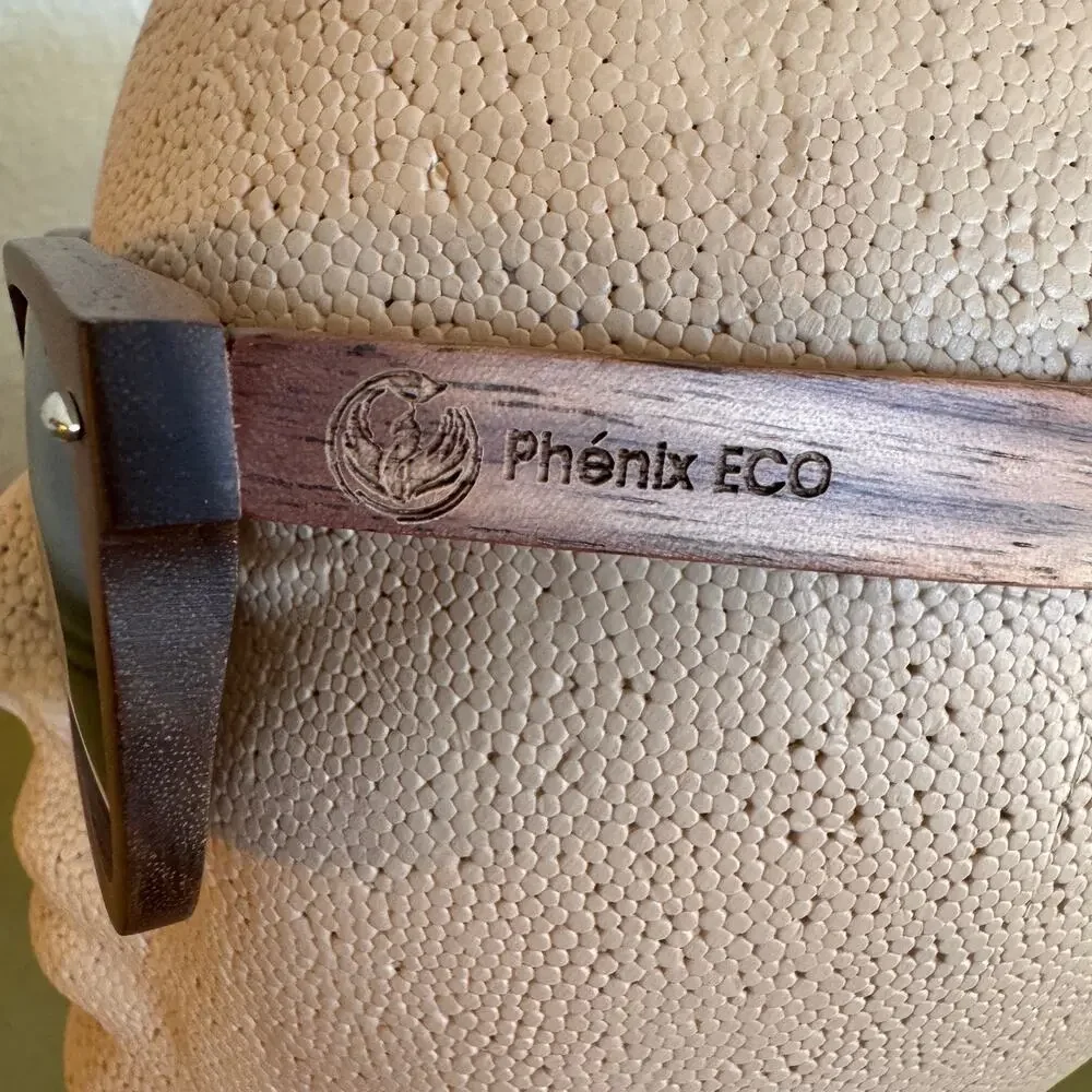 Phénix Walnut Wood Aviator Sunglasses Stainless Steel Hinges Eco Friendly EUC